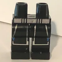 Hips and Black Legs with Silver Zippers and Blue Pulls, No Straps Print