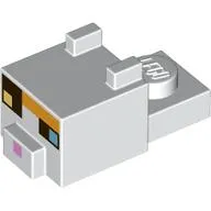 Animal Body Part, Cat Head 1 x 2 with Cube with Bright Light Yellow, Bright Light Blue Eyes, Bright Pink Nose, Bright Light Orange Forehead print