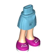 Minidoll Hips and Short Skirt Magenta Shoes, White Laces and Soles print [Thin Hinge]