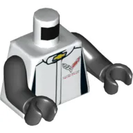 Torso Race Suit Yellow Chevrolet Logo / 'CORVETTE RACING' on Back print, Black Arms and Hands