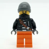 Crook, Black Jacket, Orange Legs, Black Bandana, Dark Bluish Gray Hat