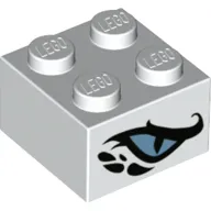 Brick 2 x 2 with Medium Blue Snake Eye, Black/White Scales