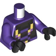 Torso, Realm Raider, Pixelated Pearl Titanium/Black/Bright Light Yellow Armor print, Dark Purple Arms, Black Hands
