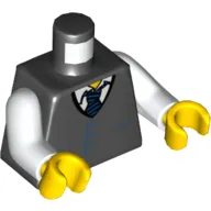 Torso Vest with Pockets and Striped Tie Print, White Arms, Yellow Hands