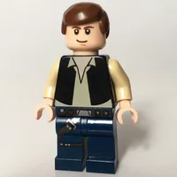 Han Solo, Black Vest, Dark Blue Legs, Smooth Hair, No Cheek Lines