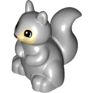 Duplo Animal Squirrel with Black and White Eyes on Tan Face Print