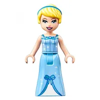 Cinderella - Bright Light Blue Dress, White Under-Dress - Thick Hinge