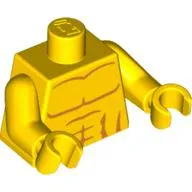 Torso Bare Chest with Muscles Print, Yellow Arms and Hands