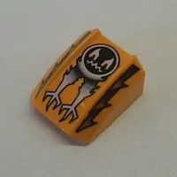 Slope Curved 2 x 2 with Lip, No Studs with Face and Claws Print (Ghost) - Set 4578