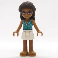 Layla - Dark Turquoise Top, White Skirt