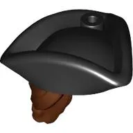 Hair and Hat, Pirate Hat Tricorne Black with Ponytail