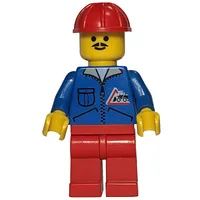 Blue Torso, Red Legs, Red Safety Helmet