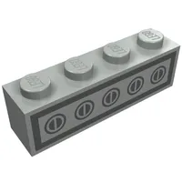 Brick 1 x 4 with Bottom Tubes, Lowered Center Cross Support with Homemaker Stove Switch Print