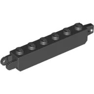 Hinge Brick 1 x 6 Locking with 1 Finger Vertical End and 2 Fingers Vertical End, 9 Teeth