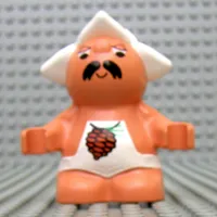 Duplo Figure Little Forest Friend, Male White Overalls with Pine Cone Print (Sleepyhead Meadowsweet)