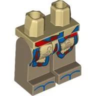 Hips and Dark Tan Legs with Tan Coat Tails, Red/Blue Trim, Blue Toes print