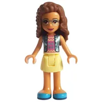 Olivia - Medium Blue Jacket, Bright Light Yellow Skirt