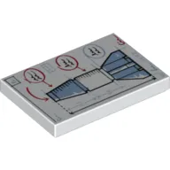 Tile 2 x 3 with Rocket Blueprint Print