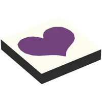 Tile 2 x 2 with Purple Heart on Light Violet Background Print