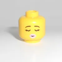 Minifig Head, Eyebrows, Bright Pink Lips, Red Heart-Shaped Sunglasses / Eyes Closed Print