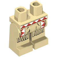 Hips and Tan Legs with Indians Red/White Triangles, Fringe Print