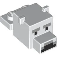 Animal Body Part, Bear Head 1 x 2 with Cube Polar Bear with Pixelated Face, Narrow Eyes Print