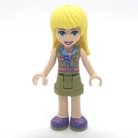 Stephanie - Olive Green Jacket, Olive Green Skirt, Bright Light Yellow Hair