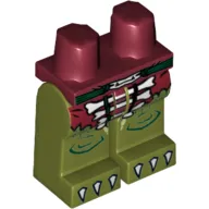 Hips and Olive Green Legs with Dark Red Loincloth, White Bones and White Claws Print