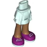 Minidoll Hips and Layered Skirt with Purple Laced Shoes and Medium Nougat Legs Print