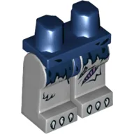 Hips and Light Bluish Gray Legs with Dark Blue Loincloth, Fur, Purple Sinew Patches and White Claws Print