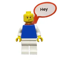 Blue Torso, White Torso, Red Speech Bubble