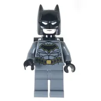 Batman, Dark Bluish Gray Suit, Black Cowl, Neck Bracket with Pin Holes