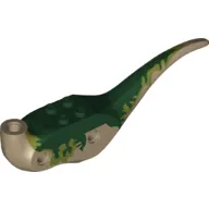 Animal Body Part, Dinosaur, Dilophosaurus Body with Dark Green and Olive Green Markings Print