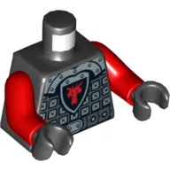 Torso Dragon Knight Scale Mail with Silver Belt Print, Red Arms, Black Hands