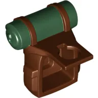 Minifig Neckwear Backpack with Bedroll Dark Green Print
