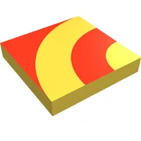 Tile 2 x 2 with Red Quarter Rings Print