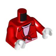 Torso Shirt, Tied with Bright Pink Undershirt print, Red Arms, White Hands