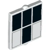 Glass for Window 1 x 2 x 2 with 4 Black and 2 White Rectangles Tardis print
