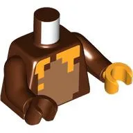 Torso, Odd Hands, Pixelated Medium Nougat Chest, Orange Spots print, Reddish Brown Arms, Left Reddish Brown Hand, Right Bright Light Orange Hands