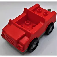 Duplo Car with 2 x 2 Studs and Dark Gray Base, Silver Hubs