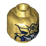 Minifig Head Chitauri, Black and Purple Mask Print [Hollow Stud]