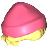Hair and Hat, Short Hair and Beanie Coral pattern