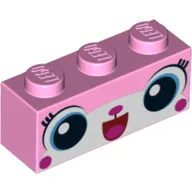 Brick 1 x 3 with Unikitty, Open Mouth Smile Print
