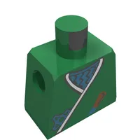 Torso Ninja Wrap, Dagger, Gold Star, Gold Zigzags Print, Green Arms, Yellow Hands