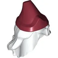 Hair and Hat, Long Wavy Hair, Dark Red Hat print