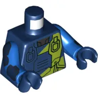 Torso Space Suit, Lime Paint Print, Blue Arms with Dark Blue Panels Print, Dark Blue Hands