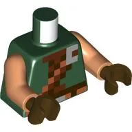 Torso, Pixelated Reddish Brown/Dark Orange Strap, White Bone print, Nougat Arms, Dark Brown Hands