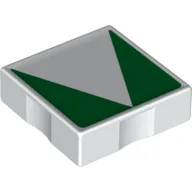 Duplo Tile 2 x 2 with Shape Green Inverse Triangle Print