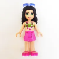 Emma - Lime Bikini, Dark Pink Skirt