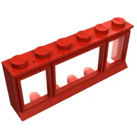 Window 1 x 6 x 2 (old type) with Extended Lip and Solid Studs, with Fixed Glass